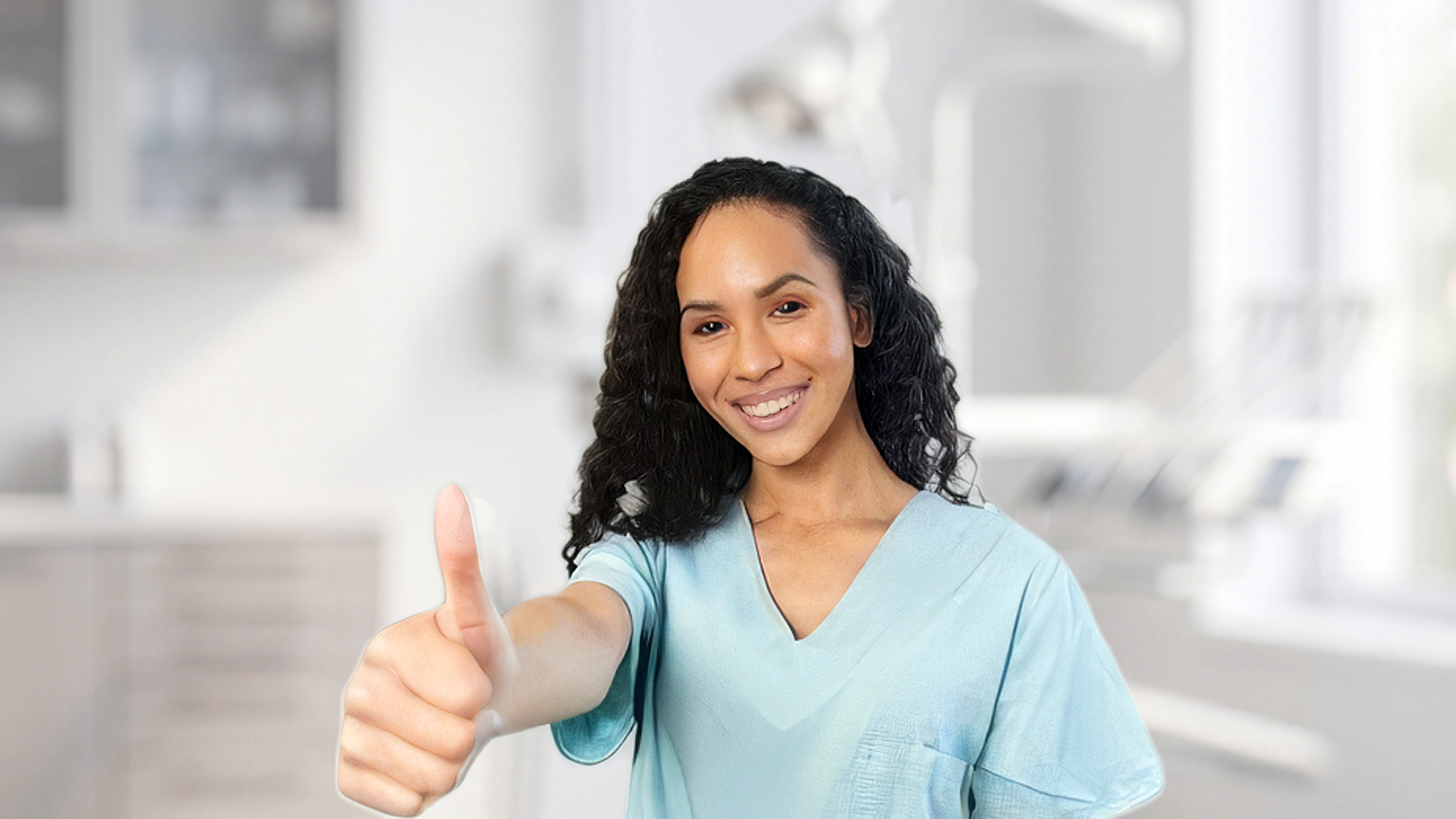 Smiling dental assistant